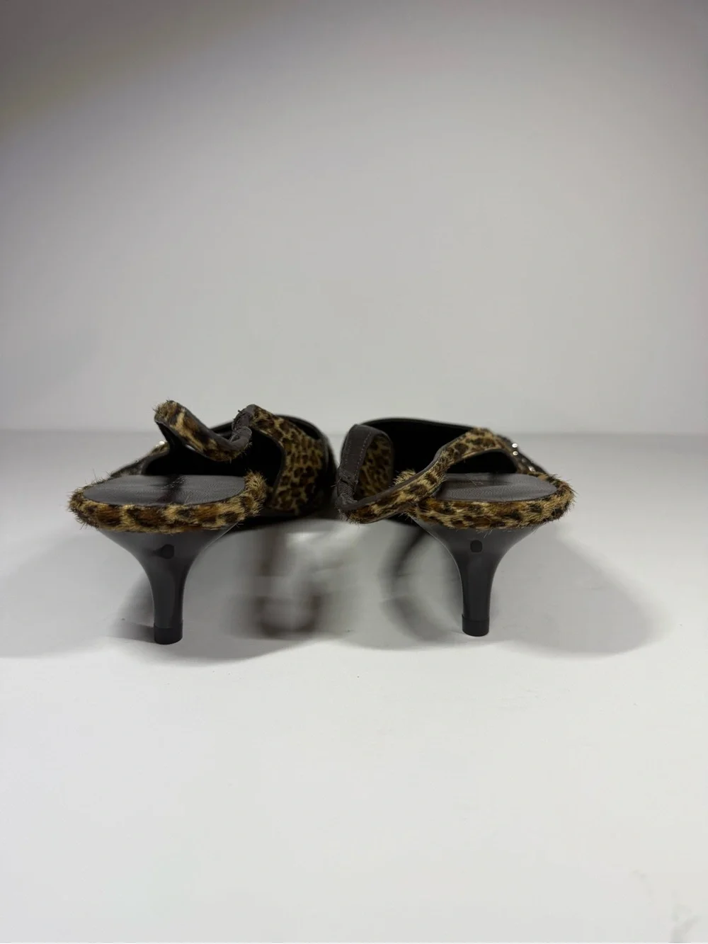 Tory burch Leopard Print Pointed Slingback Mules size7.5